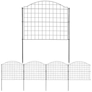 25 in. 5-Piece Arched Grid Garden Border Fence