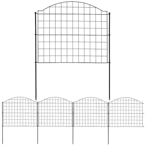 Sunnydaze 25 in. 5-Piece Arched Grid Garden Border Fence