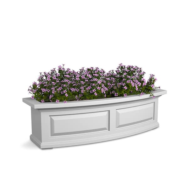 Nantucket 36 in. x 11.5 in. Self-Watering White Polyethylene Window Box