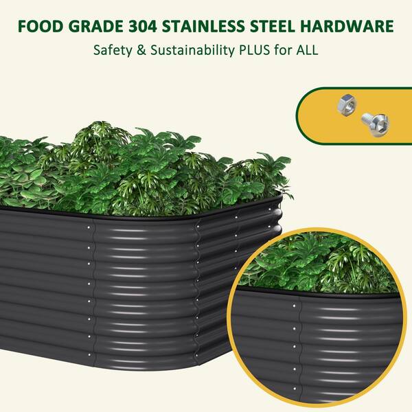 VEIKOUS 24 in. H Galvanized Garden Bed Large Planter Box