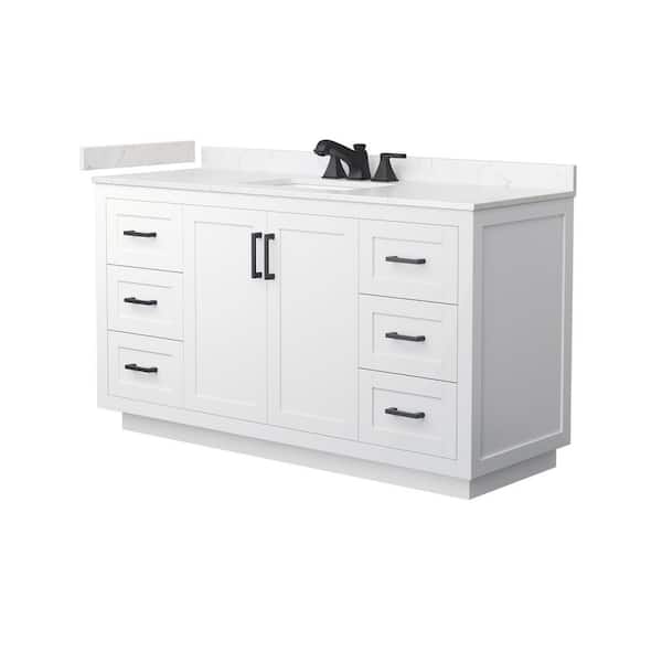 Miranda 60 in. Single Freestanding White Bath Vanity with Carrara Cultured Marble Top Assembled