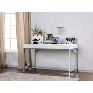 Royanne High Gloss White Desk with 2-Drawer