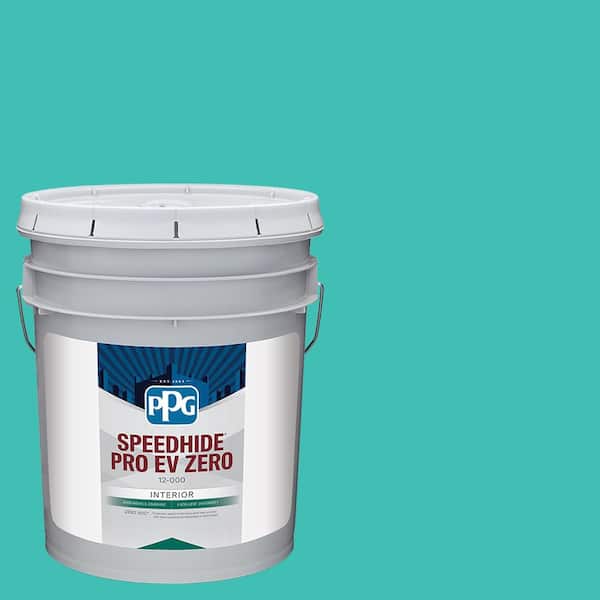 PPG SPEEDHIDE Pro EV Zero 5 gal. PPG1232-5 Tint of Turquoise Flat Interior Paint