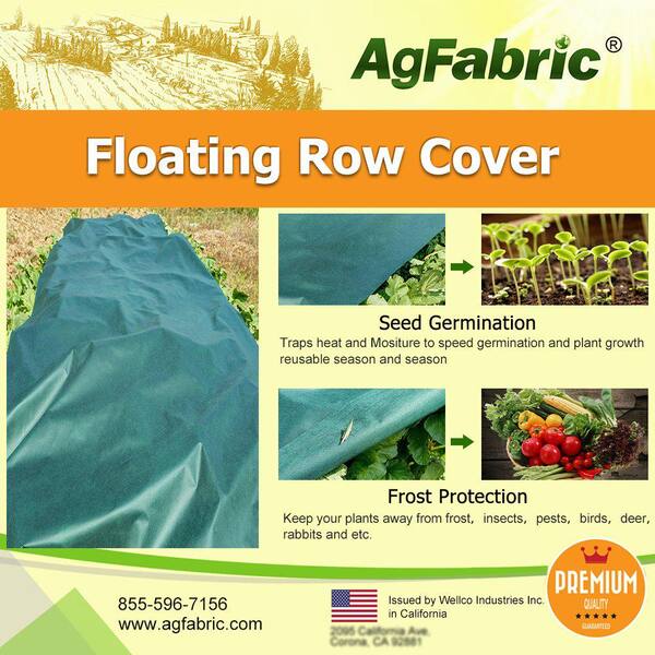 Agfabric 10 ft. x 50 ft. 0.9 oz. Warm Worth Heavy Floating Row Cover and Plant Blanket