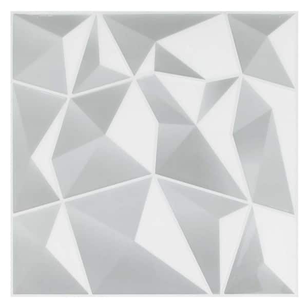12 in. x 12 in. White Peel and Stick Wall Tile, Vinyl Backsplash for Kitchen, Decorative Wall Stickers (30-Pack)