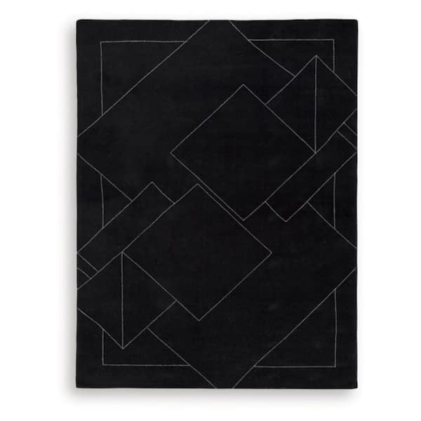 Marav 8 ft. x  10 ft. Black/White Geometric Area Rug