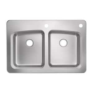 Belmar 33 in. Drop-In/Undermount Double Bowl 18-Gauge Stainless Steel Kitchen Sink