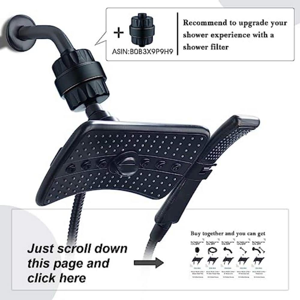 Large Oil Rubbed Bronze Dual Shower Head Set