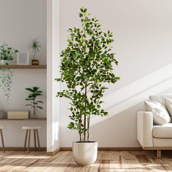 7 ft. Green Artificial Ficus Tree Indoor Indoor MM415PZQ - The
