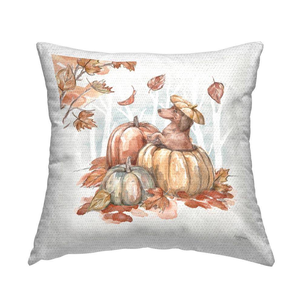 Fun Dachshund and Pumpkin Multi-Color Square Outdoor Throw Pillow price history on PriceWatchPro