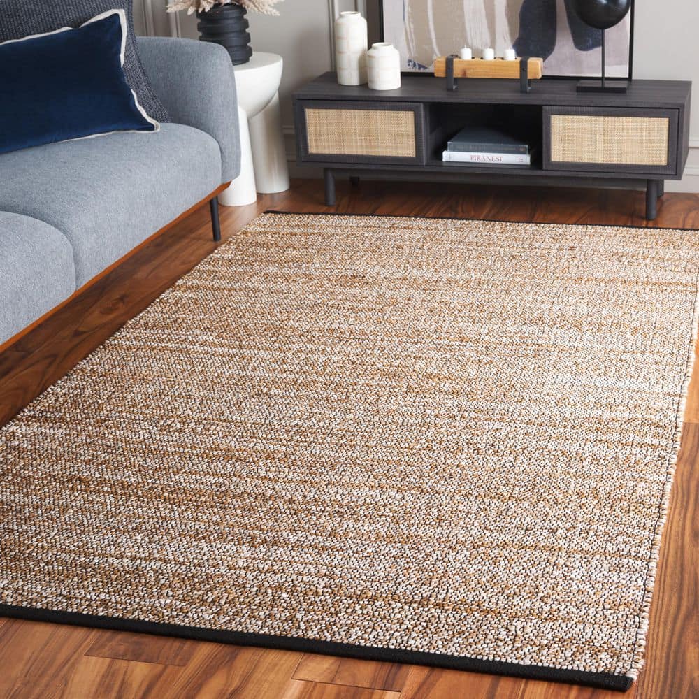 SAFAVIEH Natural Fiber 6 ft. x 6 ft. Natural/Bleach Abstract Woven ...