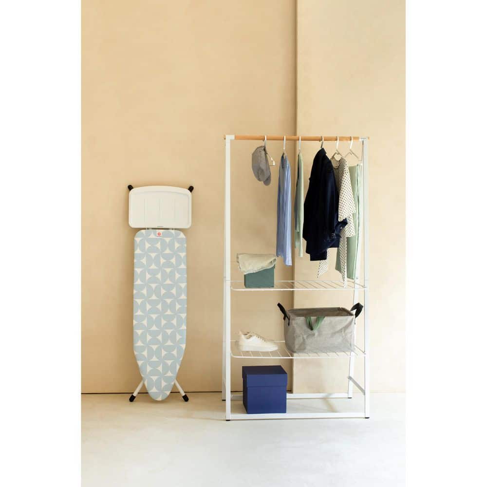 Brabantia Fresh Breeze Blue Freestanding Ironing Board with Metal Steam Unit Holder