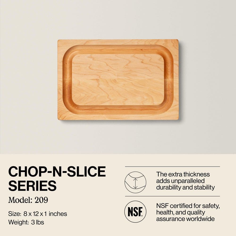 Maple Wood Reversible Cutting Board with Juice Groove