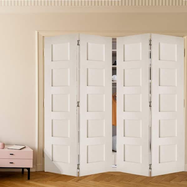 Krosswood Doors 72 in. x 80 in. Shaker 5-Panel Solid Core Primed