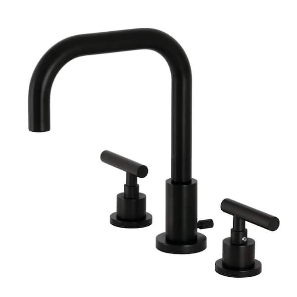 Kingston Brass Manhattan 8 in. Widespread 2-Handle Bathroom Faucet in Matte Black