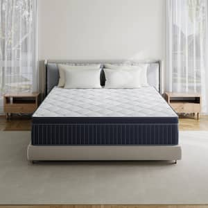 Queen Size Plush Hybrid Gel Memory Foam 12 in. Innerspring Euro Top Motion Isolation Quiet Mattress