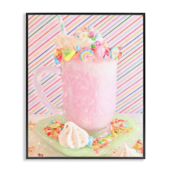 Stupell Industries Sweet Dreams Milkshake by Graffi*tee Studios Black Framed Food Giclee Art Print 30 in. x 24 in.