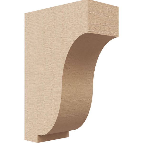 Ekena Millwork 2 in. x 6 in. x 4 in. Series 2 Classic Van Buren Rough Cedar Woodgrain Timberthane Polyurethane Corbel, Primed Tan