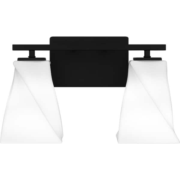 Quoizel Stetson 14.75 in. 2-Light Matte Black Vanity Light