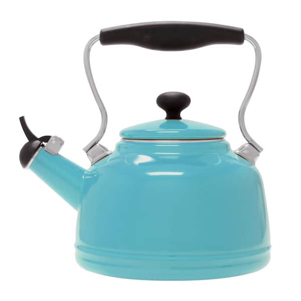 Circulon Enamel on Steel 2-Qt. Whistling Teakettle with Flip-Up Spout - Turquoise