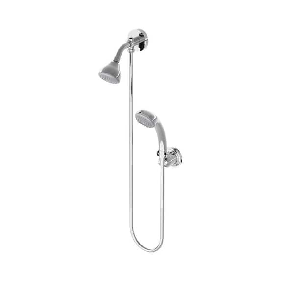 1-Spray 3 in. Wall Mount Dual Shower Head and Handheld Shower Head Combo 1.8 GPM in Polished Chrome(Valve Excluded)