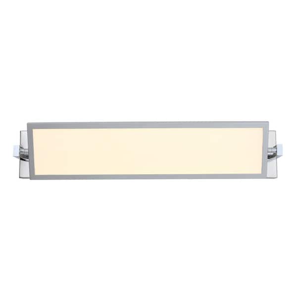 Artika Reflection 27 1-Light Integrated LED Chrome Modern Bath Vanity Light Wall Fixture for Bathroom Mirror VAN-FP - Home Depot