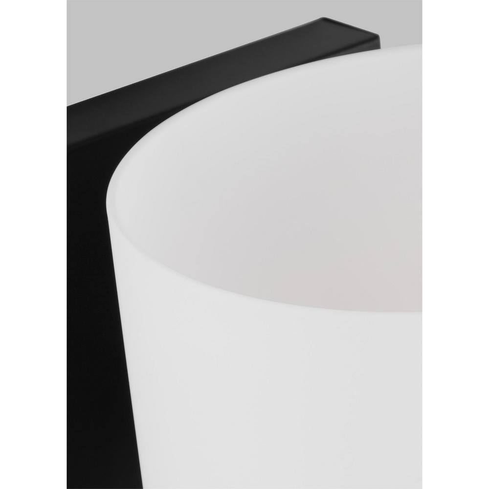 Canfield Midnight Black 8.25'' Modern Wall Sconce with Etched Glass