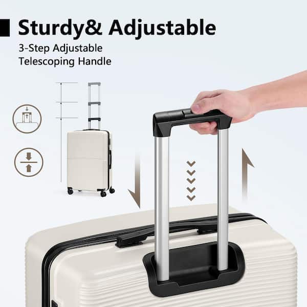 HIKOLAYAE Hikolayae Hardside Spinner Luggage Sets in White, 3