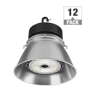13.4 in. Round 400-Watt Equivalent Adjustable Beam Integrated LED Brushed Nickel High Bay Light 22,236 Lumens (12-Pack)