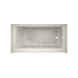 PROJECTA 60 in. x 30 in. Acrylic Right Drain Rectangular Low-Profile AFR Alcove Whirlpool Bathtub with Heater in Oyster