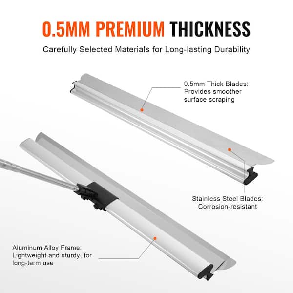 VEVOR Drywall Skimming Blade 48 in. Smoothing Knife Stainless Steel Blade Professional Skim Coat Tools For Drywall Wipe