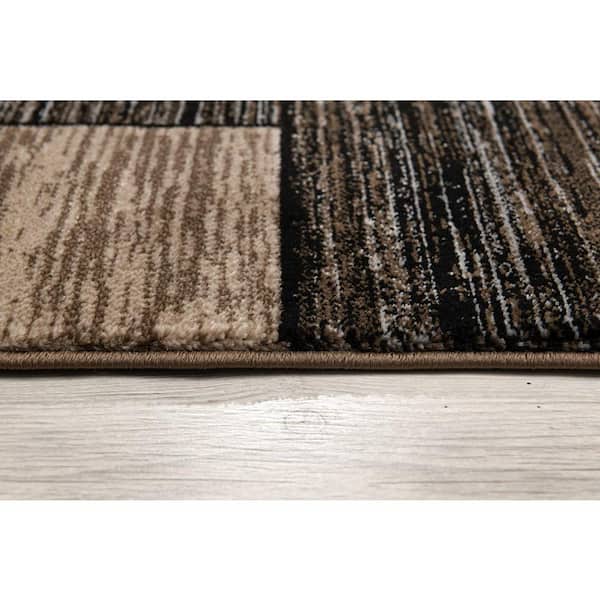 Montage Beige (2 ft. x 6 ft.) - 2 ft. 3 in. x 6 ft. Modern Abstract Doormat Area Rug Entrance Floor Mat