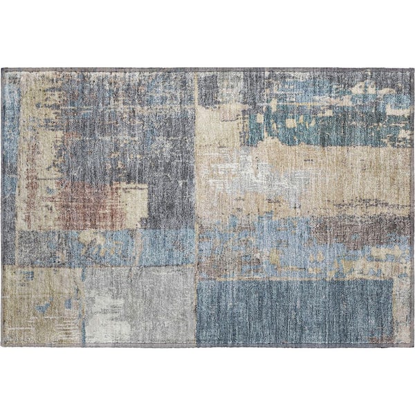 Mayfield Premium Machine Washable Abstract AMF1866 Beige 2 ft. x 3 ft. Area Rug