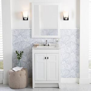 Bladen 24.5 in. W x 18.75 in. x 37.6 in. H Vanity in White with Solid Surface Vanity Top in Polar Gray with White Sink