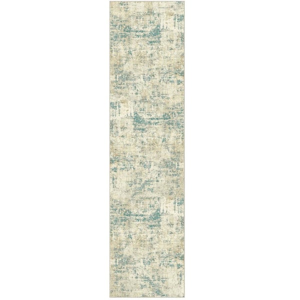 HaiiMeid Morocco Blue/Brown 2 ft. x 8 ft. Modern Abstract Runner Rug