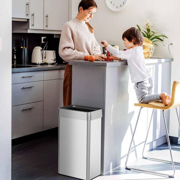 iTouchless 18 Gal. / 68 Liter Stainless Steel Rectangular Open Top
