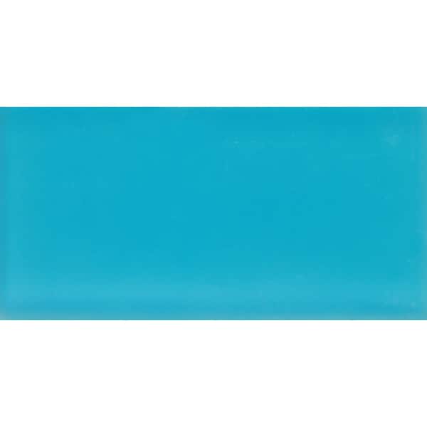Apollo Tile Laguna Blue 3 in. x 6 in. Matte Finished Glass Mosaic Tile Sample (0.12 sq. ft./Piece)