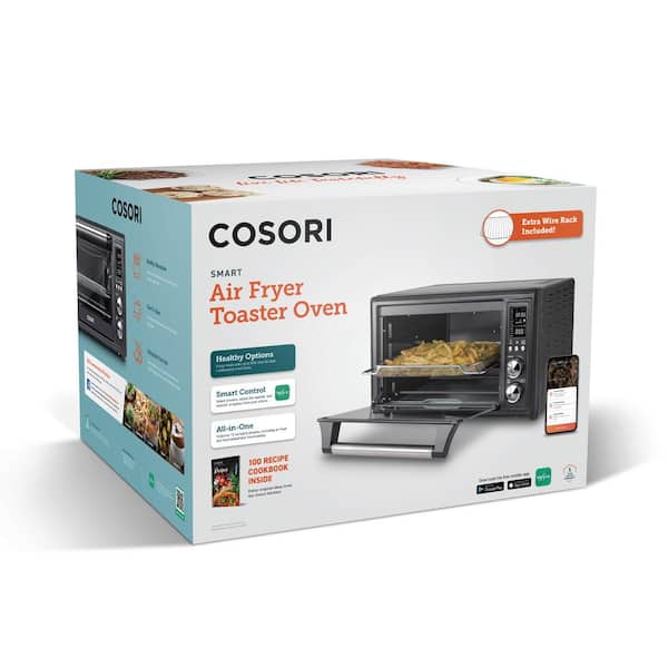 Cosori Smart Air Fryer Toaster Oven with Bonus Extra Wire Rack, Black