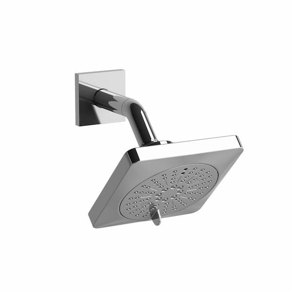 RIOBEL 6-Spray Patterns 5.25 in. Wall Mount Fixed Shower Head in Chrome