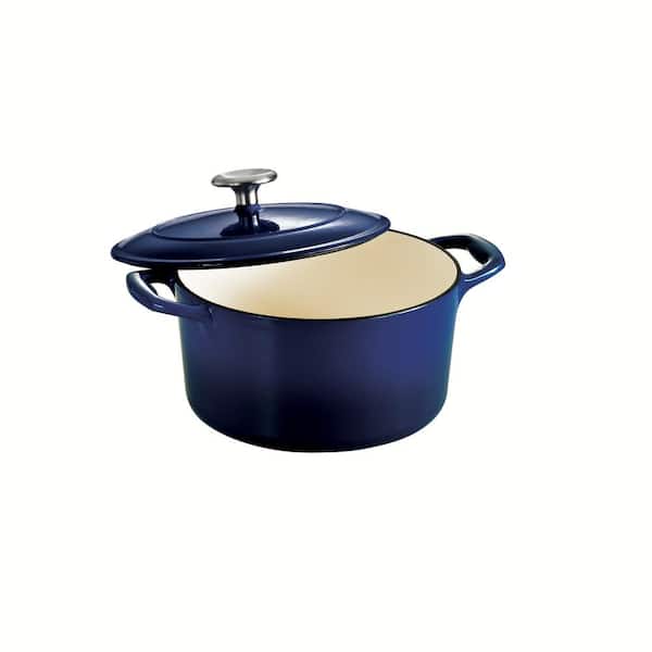 Tramontina Gourmet 3.5 qt. Round Enameled Cast Iron Dutch Oven in Gradated  Cobalt with Lid 80131/074DS - The Home Depot