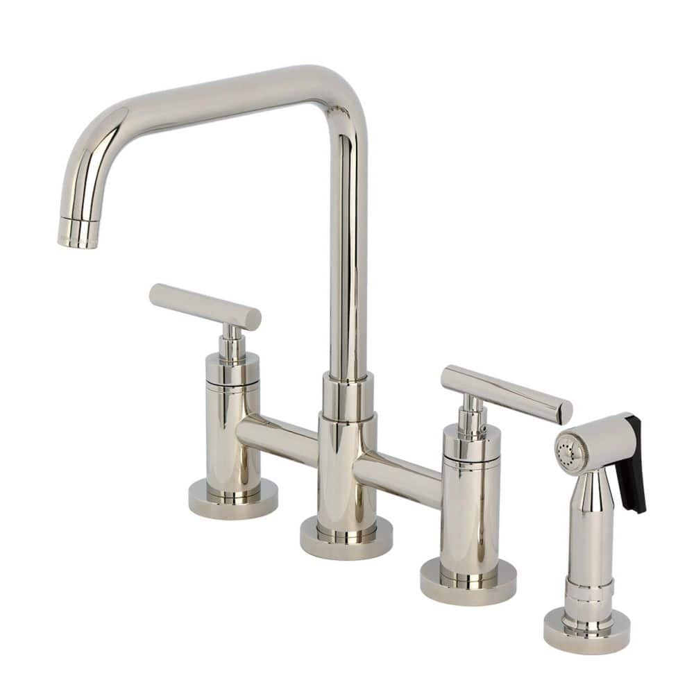 Manhattan 2-Handle Bridge Kitchen Faucet in Polished Nickel price history on PriceWatchPro