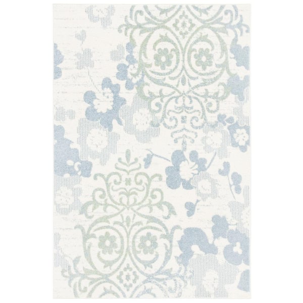 SAFAVIEH Adirondack Ivory/Blue 10 ft. x 14 ft. Floral Damask Area Rug