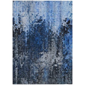 Chantille ACN581 Blue 5 ft. x 7 ft. 6 in. Machine Washable Indoor/Outdoor Geometric Area Rug