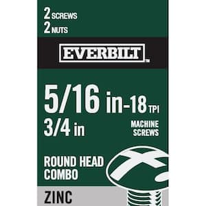 5/16 in.-18 x 3/4 in. Combo Round Head Zinc Plated Machine Screw (2-Pack)
