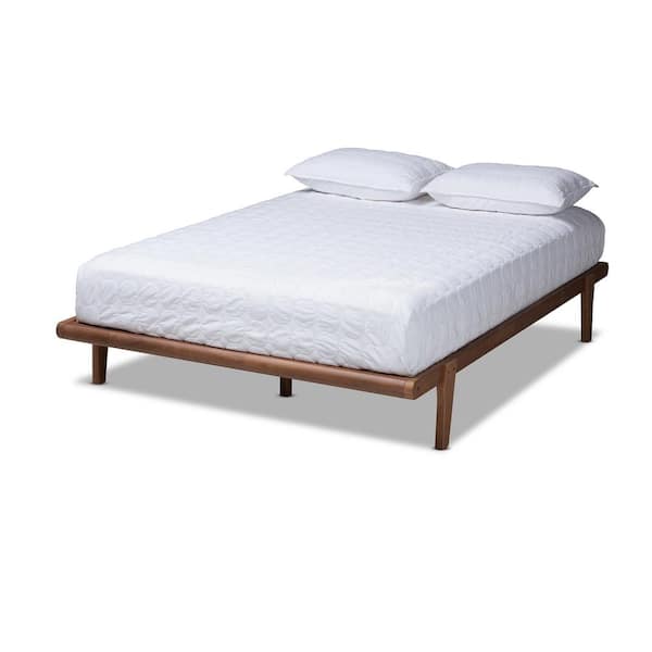 Baxton Studio Kaia Walnut Full Platform Bed Frame