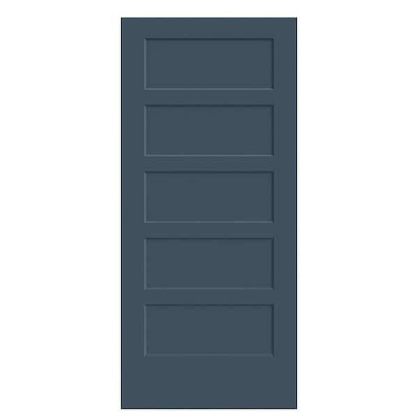 Masonite 36 in. x 80 in. 5-Panel Bayshore Single Bore Solid Core Night Tide Molded Composite Interior Door Slab