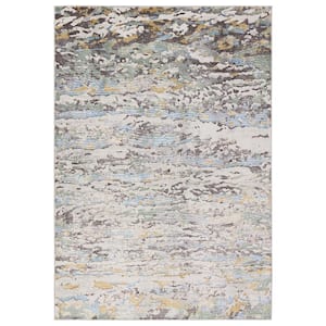 Kevin O'Brien Etosha 3 ft. x 10 ft. Blue/Gray Abstract Runner Rug