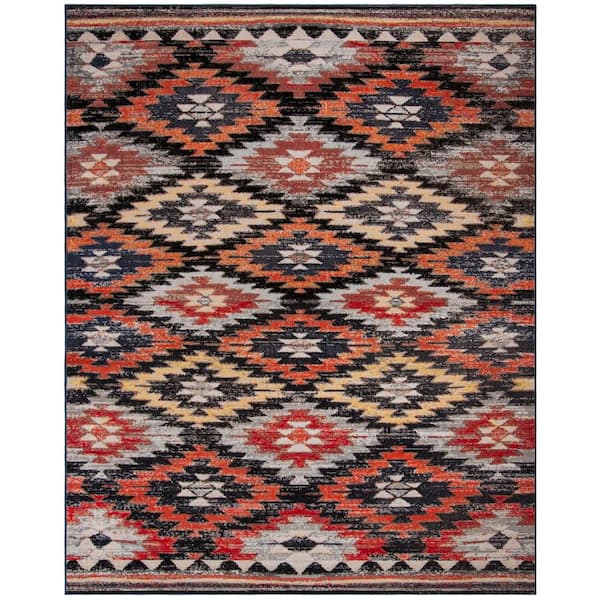 Montage Rust/Multi 9 ft. x 12 ft. Geometric Indoor/Outdoor Patio  Area Rug