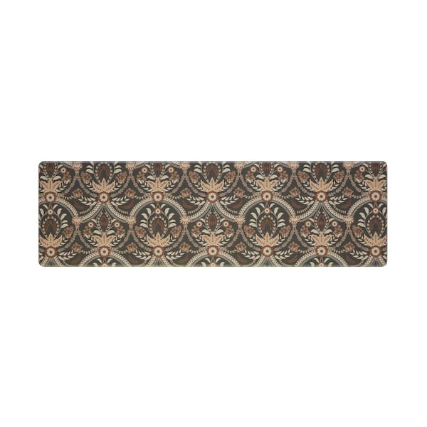 Rust Floral 17.5 in. x 60 in. Anti-Fatigue Wellness Mat