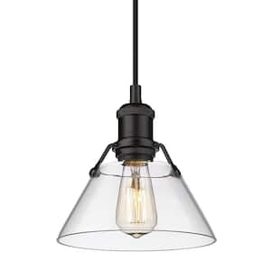 Orwell 7.5 in. 1-Light Pendant in Matte Black with Clear Glass Shade